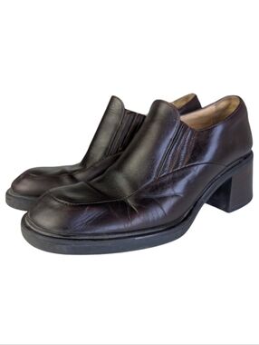 Vintage Brown Leather Heeled Loafers | Pegabo Made in Italy | EU 36 US 5.5–6